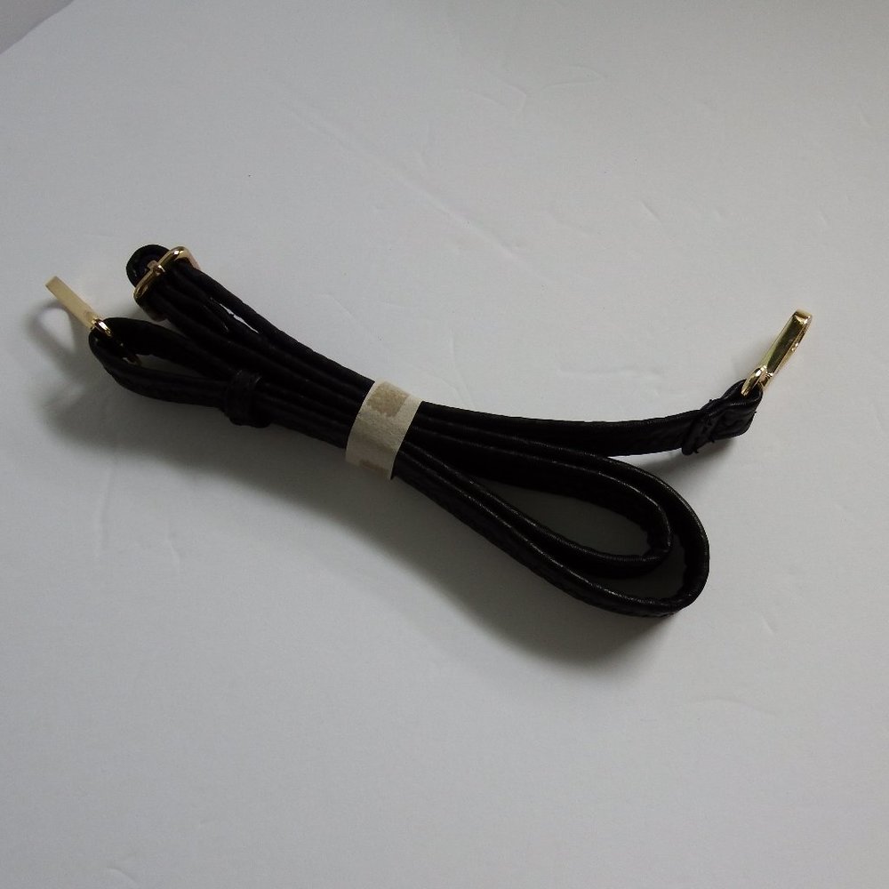 Black Faux Leather Crossbody Strap 31"-49"